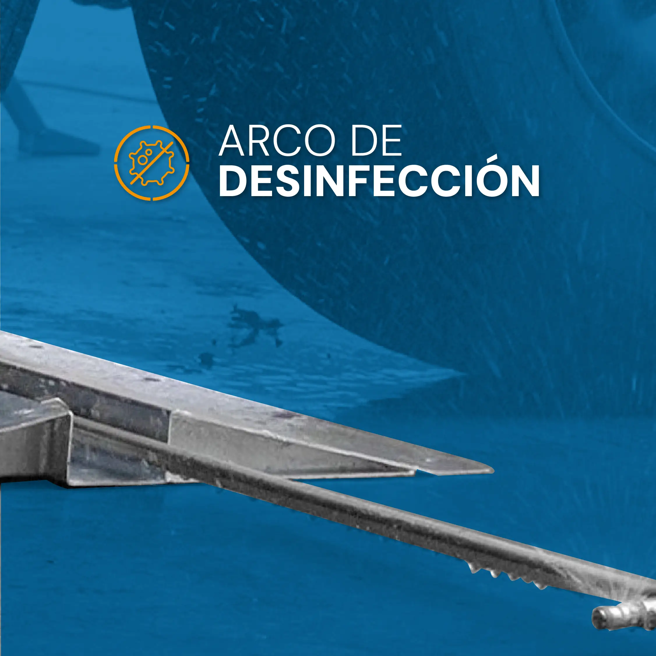 Arco de desinfección para camiones y vehículos de granjas porcinas, fabricado en acero inoxidable por Porinox